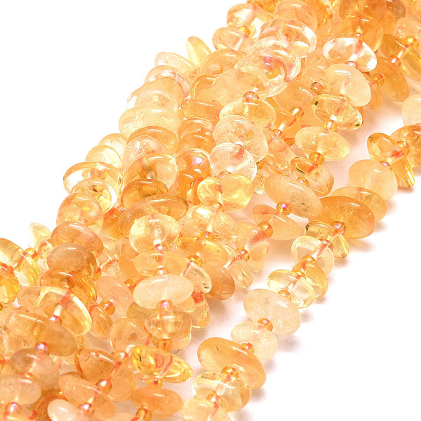 PandaHall Natural Citrine Stone Beads Strands, Nuggets, 8~11x9~14x1.5~5mm, Hole: 0.8mm, about 74pcs/strand, 15.55''(39.5cm) Citrine Nuggets
PandaHall Natural Citrine Stone Beads Strands, Nuggets, 8~11x9~14x1.5~5mm, Hole: 0.8mm, about 74pcs/strand, 15.55''(39.5cm) Citrine Nuggets