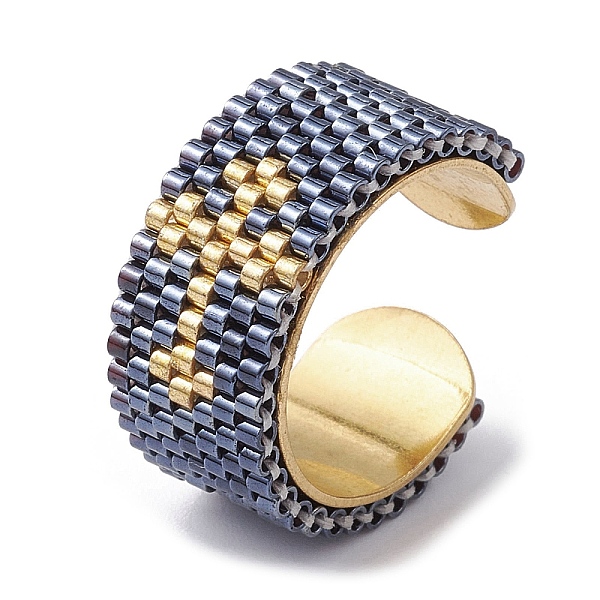 PandaHall 304 Stainless Steel Open Cuff Ring with Glass Seed Beaded, Cross, US Size 6 3/4(17.1mm) Stainless Steel+Glass Cross
PandaHall 304 Stainless Steel Open Cuff Ring with Glass Seed Beaded, Cross, US Size 6 3/4(17.1mm) Stainless Steel+Glass Cross
