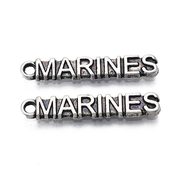 PandaHall Tibetan Style Alloy Pendants, Cadmium Free & Lead Free, Word MARINES, Antique Silver, 22x4x1.5mm, Hole: 1.5mm, about 1500pcs/1000g...
PandaHall Tibetan Style Alloy Pendants, Cadmium Free & Lead Free, Word MARINES, Antique Silver, 22x4x1.5mm, Hole: 1.5mm, about 1500pcs/1000g...