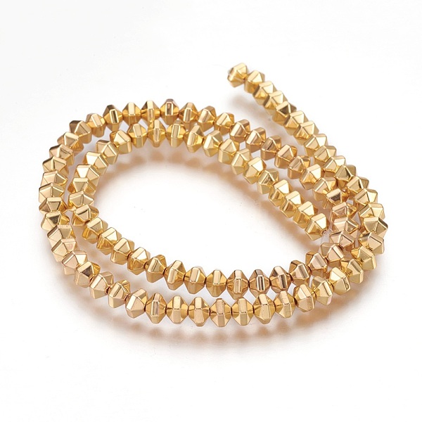 PandaHall Electroplated Non-magnetic Synthetic Hematite Bead Strand, Hexagon, Matte Style, Golden Plated, 5.5x6x4mm, Hole: 1mm, about...
PandaHall Electroplated Non-magnetic Synthetic Hematite Bead Strand, Hexagon, Matte Style, Golden Plated, 5.5x6x4mm, Hole: 1mm, about...