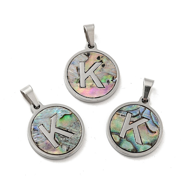 PandaHall 304 Stainless Steel with Paua Shell Pendants, Stainless Steel Color, Flat Round with Letter Charm, Letter.K, 18x16x1.5mm, Hole...
PandaHall 304 Stainless Steel with Paua Shell Pendants, Stainless Steel Color, Flat Round with Letter Charm, Letter.K, 18x16x1.5mm, Hole...