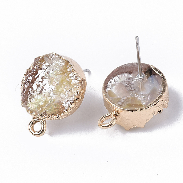 PandaHall Druzy Resin Stud Earring Loops, with Steel Pins and Edge Light Gold Plated Iron Loops, Flat Round, Pale Goldenrod, 18x13.5mm, Hole...
PandaHall Druzy Resin Stud Earring Loops, with Steel Pins and Edge Light Gold Plated Iron Loops, Flat Round, Pale Goldenrod, 18x13.5mm, Hole...