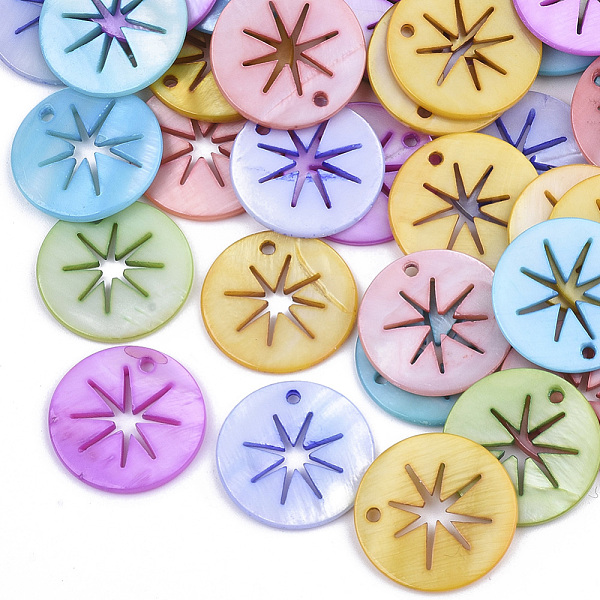 PandaHall Natural Freshwater Shell Pendants, Flat Round with Hollow Star, Dyed, Mixed Color, 20x2mm, Hole: 1.6mm Freshwater Shell Flat Round..., Multicolor
PandaHall Natural Freshwater Shell Pendants, Flat Round with Hollow Star, Dyed, Mixed Color, 20x2mm, Hole: 1.6mm Freshwater Shell Flat Round..., Multicolor