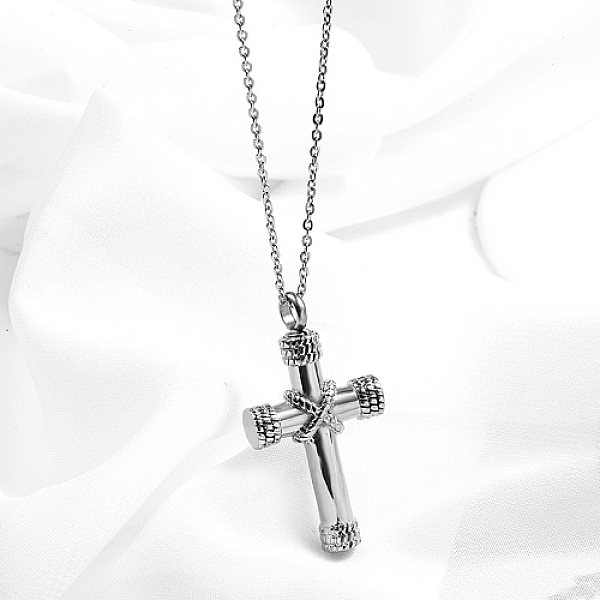 PandaHall Stainless Steel Cross Pendant Necklaces, Urn Ashes Necklaces, Stainless Steel Color, 19.69 inch(50cm) Stainless Steel Cross
PandaHall Stainless Steel Cross Pendant Necklaces, Urn Ashes Necklaces, Stainless Steel Color, 19.69 inch(50cm) Stainless Steel Cross