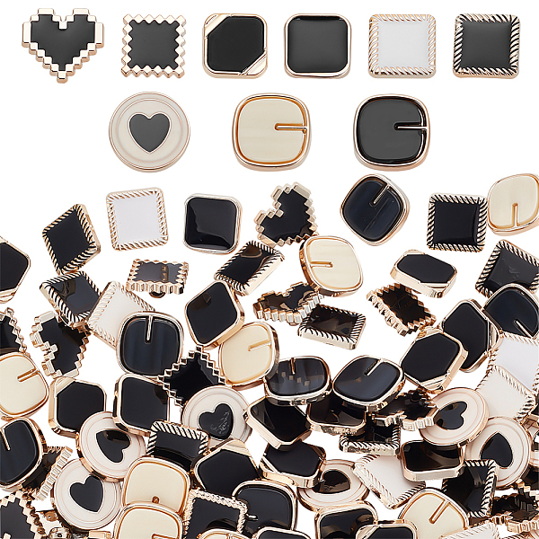 PandaHall WADORN 90pcs 9 style Plastic Shank Buttons, 1-Hole, for Garment Accessories, Mixed Shapes, 17.5~21x17.5~21.5x8~9mm, Hole: 3~3.5mm..., Black
PandaHall WADORN 90pcs 9 style Plastic Shank Buttons, 1-Hole, for Garment Accessories, Mixed Shapes, 17.5~21x17.5~21.5x8~9mm, Hole: 3~3.5mm..., Black