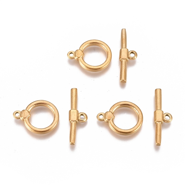 PandaHall Ion Plating(IP) 304 Stainless Steel Toggle Clasps, Ring, Golden, Ring: 18x14x3mm, Hole: 1.5mm, Bar: 23.5x7x3mm, Hole: 1.8mm 304...
PandaHall Ion Plating(IP) 304 Stainless Steel Toggle Clasps, Ring, Golden, Ring: 18x14x3mm, Hole: 1.5mm, Bar: 23.5x7x3mm, Hole: 1.8mm 304...