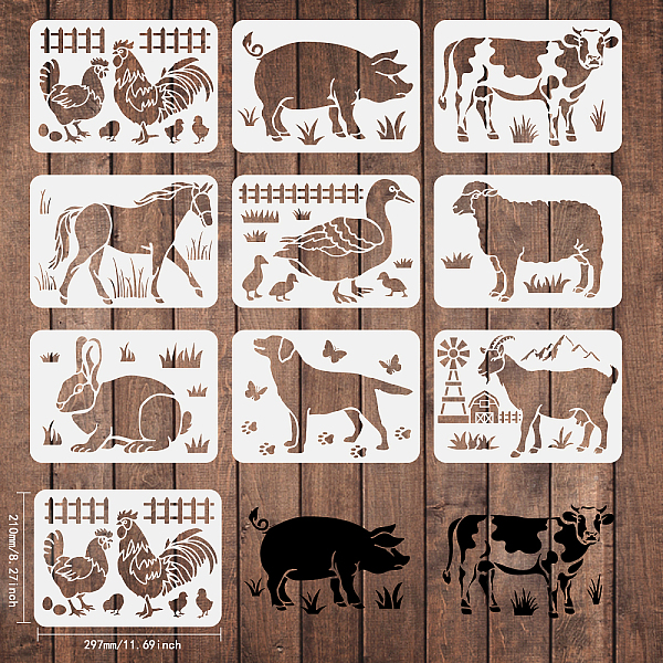 PandaHall FINGERINSPIRE 9pcs Farm Animal Stencil 29.7x21cm Farmhouse Stencils Poultry Animal Drawing Stencil Animals Template for Painting...
PandaHall FINGERINSPIRE 9pcs Farm Animal Stencil 29.7x21cm Farmhouse Stencils Poultry Animal Drawing Stencil Animals Template for Painting...
