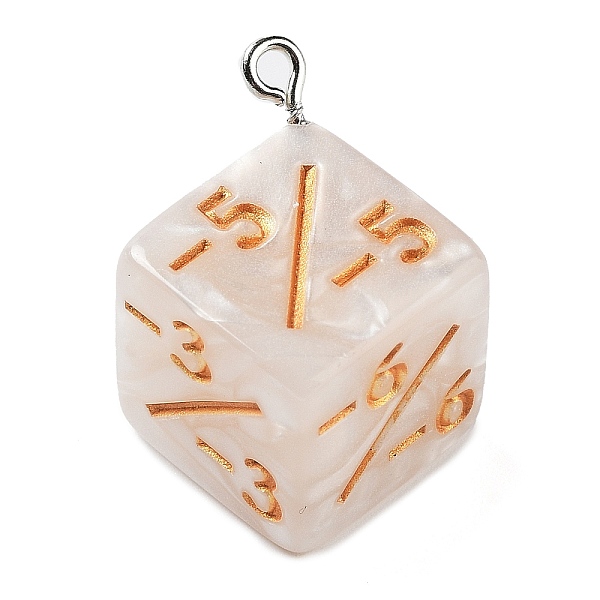 PandaHall Opaque Resin Pendants, Dice Charms, with Platinum Tone Iron Loops, Antique White, 29x22x15.5~16mm, Hole: 2mm Iron+Resin Dice
PandaHall Opaque Resin Pendants, Dice Charms, with Platinum Tone Iron Loops, Antique White, 29x22x15.5~16mm, Hole: 2mm Iron+Resin Dice