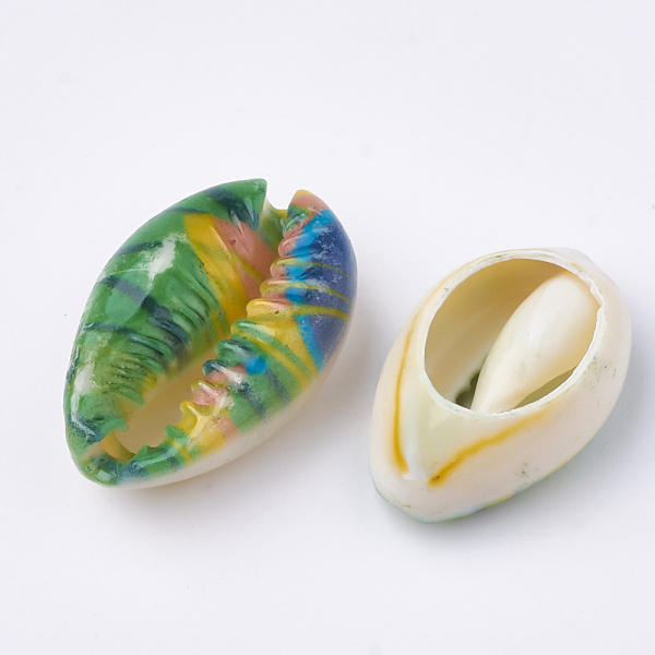 PandaHall Printed Cowrie Shell Beads, No Hole/Undrilled, Colorful, 20~25x14~16x5~7mm Cowrie Shell Shell Shape 
PandaHall Printed Cowrie Shell Beads, No Hole/Undrilled, Colorful, 20~25x14~16x5~7mm Cowrie Shell Shell Shape