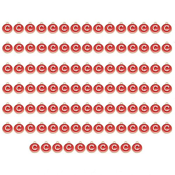 PandaHall Golden Plated Enamel Alloy Charms, Enamelled Sequins, Flat Round, Red, Letter.C, 14x12x2mm, Hole: 1.5mm, 100pcs/Box Alloy+Enamel...
PandaHall Golden Plated Enamel Alloy Charms, Enamelled Sequins, Flat Round, Red, Letter.C, 14x12x2mm, Hole: 1.5mm, 100pcs/Box Alloy+Enamel...