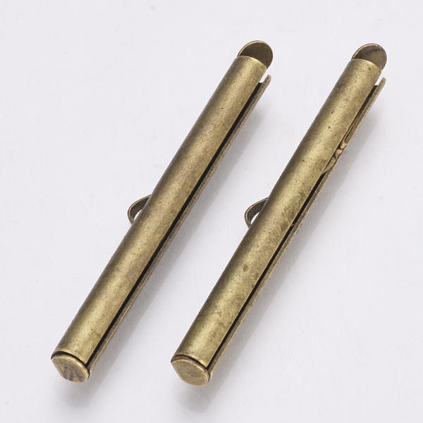 PandaHall Brass Slide On End Clasp Tubes, Slider End Caps, Antique Bronze, 6x40x4mm, Hole: 1x3mm, Inner Diameter: 3mm Brass
PandaHall Brass Slide On End Clasp Tubes, Slider End Caps, Antique Bronze, 6x40x4mm, Hole: 1x3mm, Inner Diameter: 3mm Brass