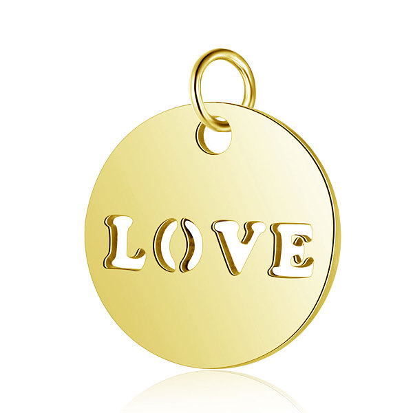 PandaHall 304 Stainless Steel Charms, Flat Round with Word LOVE, Golden, 12x1mm, Hole: 2.5mm 304 Stainless Steel Flat Round
PandaHall 304 Stainless Steel Charms, Flat Round with Word LOVE, Golden, 12x1mm, Hole: 2.5mm 304 Stainless Steel Flat Round