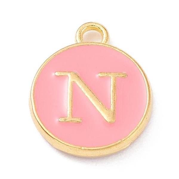 PandaHall Golden Plated Alloy Enamel Charms, Enamelled Sequins, Flat Round with Alphabet, Letter.N, Pink, 14x12x2mm, Hole: 1.5mm...
PandaHall Golden Plated Alloy Enamel Charms, Enamelled Sequins, Flat Round with Alphabet, Letter.N, Pink, 14x12x2mm, Hole: 1.5mm...