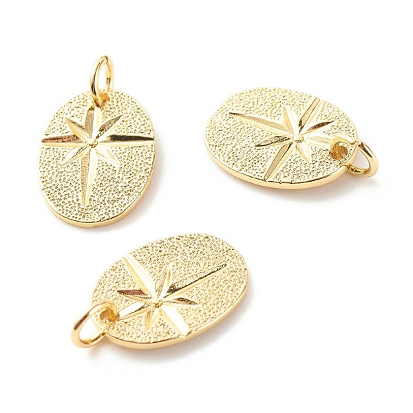 PandaHall Brass Pendants, with Jump Ring, Cadmium Free & Lead Free, Oval with Grooved Eight Point Star, Real 18K Gold Plated, 18.5x11x1mm...
PandaHall Brass Pendants, with Jump Ring, Cadmium Free & Lead Free, Oval with Grooved Eight Point Star, Real 18K Gold Plated, 18.5x11x1mm...
