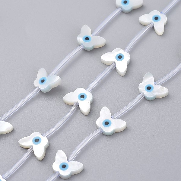 PandaHall Natural White Shell Mother of Pearl Shell Beads, Butterfly with Evil Eye, 7x10x2mm, Hole: 0.5mm White Shell Butterfly White
PandaHall Natural White Shell Mother of Pearl Shell Beads, Butterfly with Evil Eye, 7x10x2mm, Hole: 0.5mm White Shell Butterfly White
