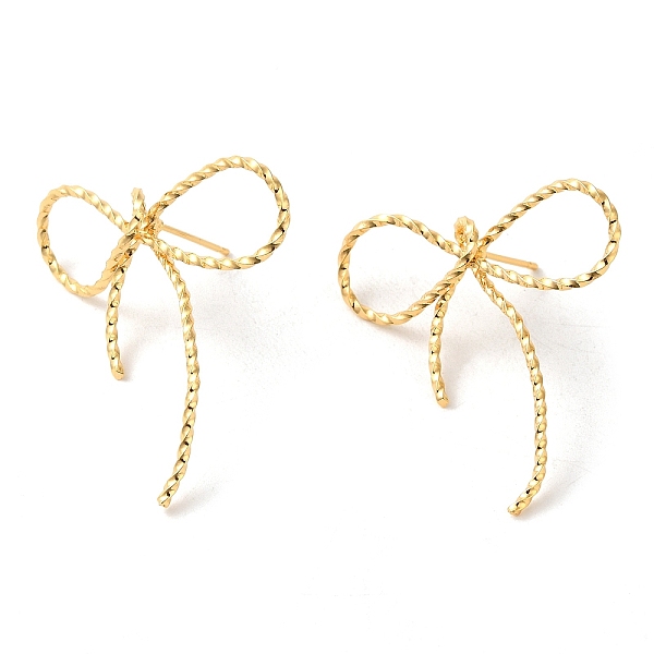 PandaHall Brass Stud Earrings for Women, Bowknot, Real 18K Gold Plated, 37.5x34mm Brass Bowknot
PandaHall Brass Stud Earrings for Women, Bowknot, Real 18K Gold Plated, 37.5x34mm Brass Bowknot