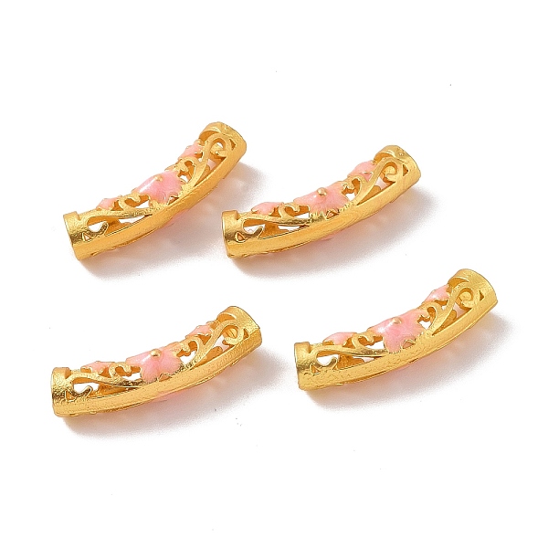 PandaHall Hollow Alloy Tube Beads, with Enamel, Curved Tube, Matte Gold Color, Pink, 22.5x5mm, Hole: 3mm Alloy+Enamel Tube Pink
PandaHall Hollow Alloy Tube Beads, with Enamel, Curved Tube, Matte Gold Color, Pink, 22.5x5mm, Hole: 3mm Alloy+Enamel Tube Pink