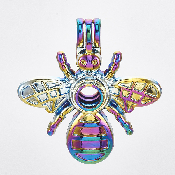 PandaHall Plated Alloy Bead Cage Pendants, Bee, Colorful, 36x34x12mm, Hole: 4x4.5mm, Inner Measure: 8.5mm Alloy Bees
PandaHall Plated Alloy Bead Cage Pendants, Bee, Colorful, 36x34x12mm, Hole: 4x4.5mm, Inner Measure: 8.5mm Alloy Bees