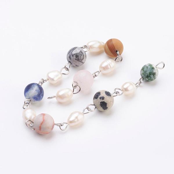 PandaHall Handmade Gemstone Beaded Chains, Unwelded, with 304 Stainless Steel Eye Pin, 39.37 inch, 1m/strand Mixed Stone
PandaHall Handmade Gemstone Beaded Chains, Unwelded, with 304 Stainless Steel Eye Pin, 39.37 inch, 1m/strand Mixed Stone