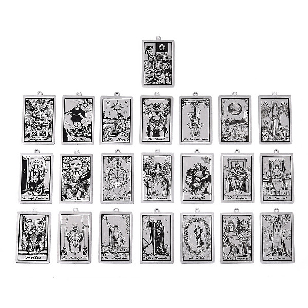 PandaHall 201 Stainless Steel Pendants, Laser Engraved Pattern, Tarot Card Pendants, Stainless Steel Color, 40x24x1mm, Hole: 2mm, 22pcs/set...
PandaHall 201 Stainless Steel Pendants, Laser Engraved Pattern, Tarot Card Pendants, Stainless Steel Color, 40x24x1mm, Hole: 2mm, 22pcs/set...
