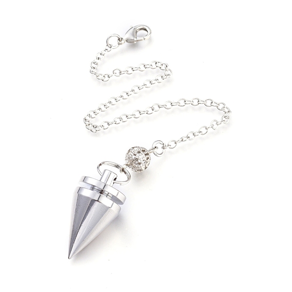 PandaHall Brass Cone Dowsing Pendulums, with Lobster Claw Clasps, Platinum, 220x2.5mm Brass Cone
PandaHall Brass Cone Dowsing Pendulums, with Lobster Claw Clasps, Platinum, 220x2.5mm Brass Cone