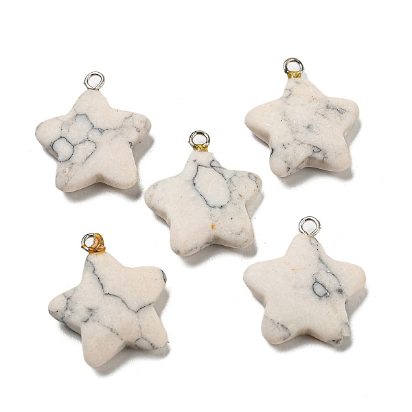 PandaHall Synthetic Turquoise Pendants, Star Charms with Platinum Tone Iron Loops, White, 21~22x18~18.5x5~5.5mm, Hole: 1.8mm Synthetic...
PandaHall Synthetic Turquoise Pendants, Star Charms with Platinum Tone Iron Loops, White, 21~22x18~18.5x5~5.5mm, Hole: 1.8mm Synthetic...