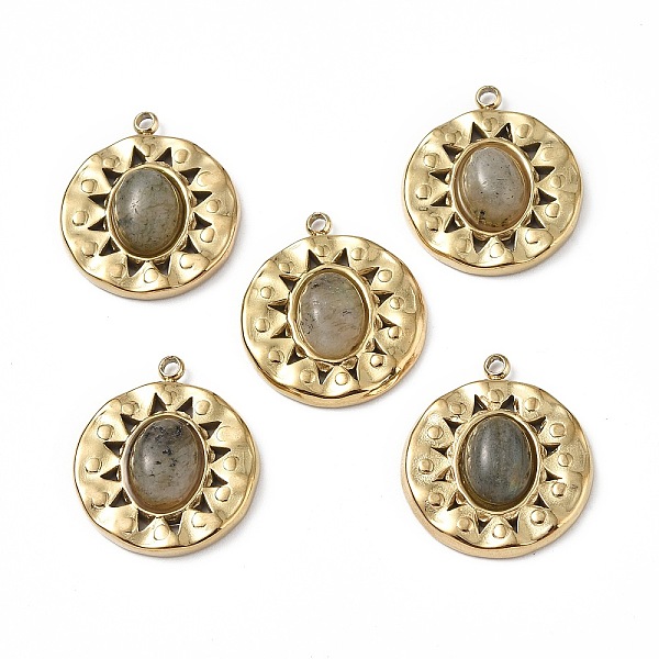PandaHall Vacuum Plating 201 Stainless Steel Natural Labradorite Pendants, Real 18K Gold Plated, Flat Round Charms, 18.5x16x4.5mm, Hole...
PandaHall Vacuum Plating 201 Stainless Steel Natural Labradorite Pendants, Real 18K Gold Plated, Flat Round Charms, 18.5x16x4.5mm, Hole...