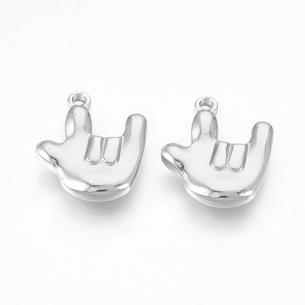 PandaHall 201 Stainless Steel ASL Pendants, Gesture I Love You, Stainless Steel Color, 16.5x14.5x3mm, Hole: 1.4mm 201 Stainless Steel Others
PandaHall 201 Stainless Steel ASL Pendants, Gesture I Love You, Stainless Steel Color, 16.5x14.5x3mm, Hole: 1.4mm 201 Stainless Steel Others