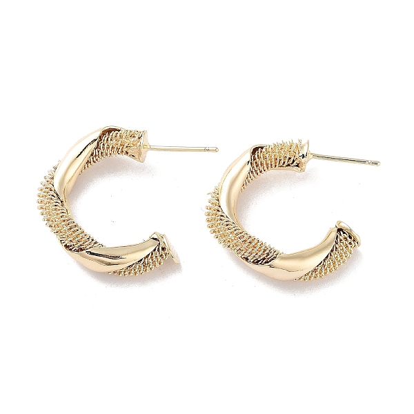 PandaHall Twist Ring Brass Stud Earrings, Half Hoop Earrings, Real 18K Gold Plated, 23x5mm Brass Ring
PandaHall Twist Ring Brass Stud Earrings, Half Hoop Earrings, Real 18K Gold Plated, 23x5mm Brass Ring