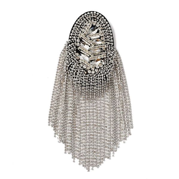 PandaHall Detachable Iron Tassel Epaulettes, Retro Rhinestone Shoulder Badges, with Cloth Findings & Pin, Platinum, 185x54x14.5mm Iron
PandaHall Detachable Iron Tassel Epaulettes, Retro Rhinestone Shoulder Badges, with Cloth Findings & Pin, Platinum, 185x54x14.5mm Iron
