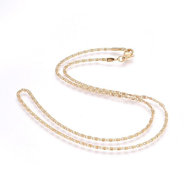 PandaHall 304 Stainless Steel Lumachina Chain Necklaces, with 304 Stainless Steel Clasps, Golden, 17.5 inch(44.5cm), 2mm 304 Stainless Steel
PandaHall 304 Stainless Steel Lumachina Chain Necklaces, with 304 Stainless Steel Clasps, Golden, 17.5 inch(44.5cm), 2mm 304 Stainless Steel