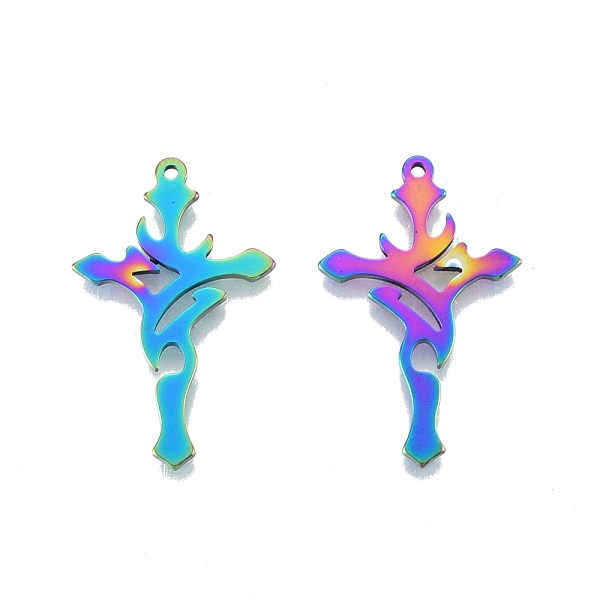 PandaHall Ion Plating(IP) 201 Stainless Steel Pendants, Cross, Rainbow Color, 32.5x21x1.5mm, Hole: 1.4mm 201 Stainless Steel Cross
PandaHall Ion Plating(IP) 201 Stainless Steel Pendants, Cross, Rainbow Color, 32.5x21x1.5mm, Hole: 1.4mm 201 Stainless Steel Cross