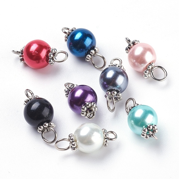 PandaHall Pearlized Glass Pearl Links connectors, with Tibetan Style Alloy Bead Spacers and Iron Eye Pin, Round, Mixed Color, Antique Silver..., Multicolor
PandaHall Pearlized Glass Pearl Links connectors, with Tibetan Style Alloy Bead Spacers and Iron Eye Pin, Round, Mixed Color, Antique Silver..., Multicolor