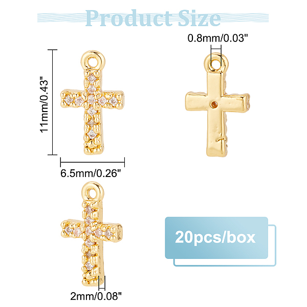 PandaHall Micro Pave Clear Cubic Zirconia Charms, with Brass Findings, Cross Charm, Real 18K Gold Plated, 11x6.5x2mm, Hole: 0.8mm...
PandaHall Micro Pave Clear Cubic Zirconia Charms, with Brass Findings, Cross Charm, Real 18K Gold Plated, 11x6.5x2mm, Hole: 0.8mm...