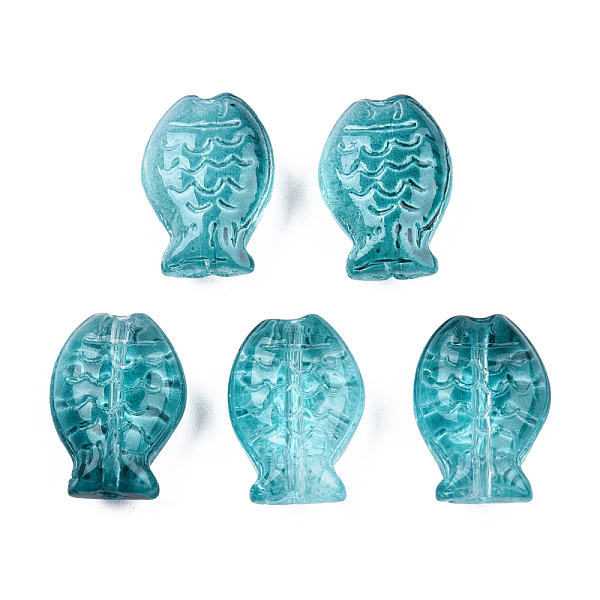PandaHall Transparent Spray Painted Glass Beads, Fish, Dark Cyan, 14x10x5.5mm, Hole: 1mm Glass Fish
PandaHall Transparent Spray Painted Glass Beads, Fish, Dark Cyan, 14x10x5.5mm, Hole: 1mm Glass Fish