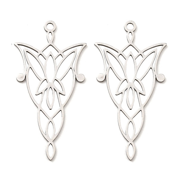 PandaHall 201 Stainless Steel Pendants, Laser Cut, Flower Charm, Stainless Steel Color, 41x20.5x1mm, Hole: 1.8mm 201 Stainless Steel Flower
PandaHall 201 Stainless Steel Pendants, Laser Cut, Flower Charm, Stainless Steel Color, 41x20.5x1mm, Hole: 1.8mm 201 Stainless Steel Flower