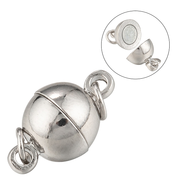 PandaHall Brass Magnetic Clasps with Loops, Nickel Free, Platinum, 14x8mm, Hole: 2mm, Jump Ring: 4x0.7mm Brass Round
PandaHall Brass Magnetic Clasps with Loops, Nickel Free, Platinum, 14x8mm, Hole: 2mm, Jump Ring: 4x0.7mm Brass Round