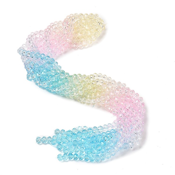 PandaHall Transparent Painted Glass Beads Strands, Faceted, Rondelle, Colorful, 8x6.5mm, Hole: 1mm, about 63pcs/strand, 16.14''(41cm) Glass...
PandaHall Transparent Painted Glass Beads Strands, Faceted, Rondelle, Colorful, 8x6.5mm, Hole: 1mm, about 63pcs/strand, 16.14''(41cm) Glass...