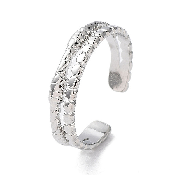 PandaHall 304 Stainless Steel Double Line Open Cuff Rings, Stainless Steel Color, Inner Diameter: 18.3mm 304 Stainless Steel Ring
PandaHall 304 Stainless Steel Double Line Open Cuff Rings, Stainless Steel Color, Inner Diameter: 18.3mm 304 Stainless Steel Ring