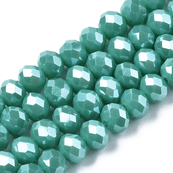 PandaHall Electroplate Glass Beads Strands, Pearl Luster Plated, Faceted, Rondelle, Medium Turquoise, 3.5x3mm, Hole: 0.4mm, about...
PandaHall Electroplate Glass Beads Strands, Pearl Luster Plated, Faceted, Rondelle, Medium Turquoise, 3.5x3mm, Hole: 0.4mm, about...