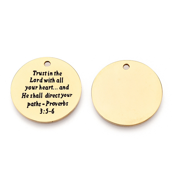 PandaHall 201 Stainless Steel Pendants, Flat Round with Word, Golden, 30x1.5mm, Hole: 2mm 201 Stainless Steel Flat Round
PandaHall 201 Stainless Steel Pendants, Flat Round with Word, Golden, 30x1.5mm, Hole: 2mm 201 Stainless Steel Flat Round