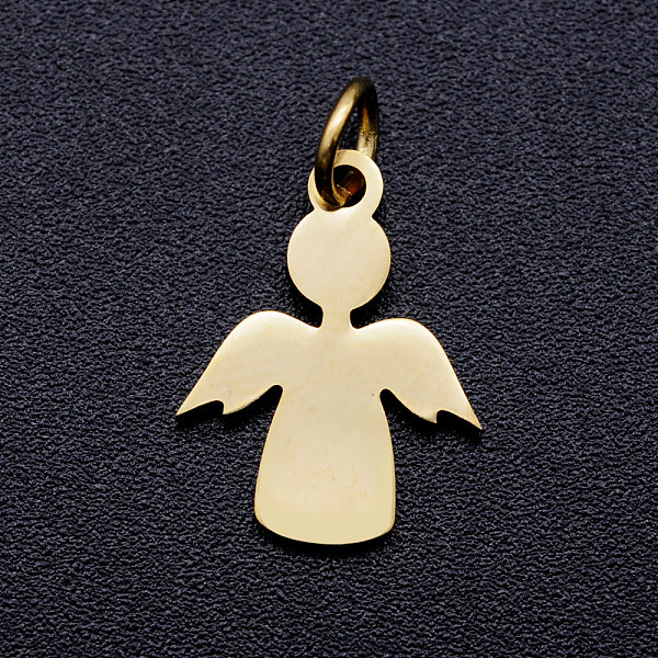 PandaHall 304 Stainless Steel Pendants, Stamping Blank Tag Charms, with Unsoldered Jump Rings, Angel, Golden, 15x11.5x1mm, Hole: 3mm, Jump...
PandaHall 304 Stainless Steel Pendants, Stamping Blank Tag Charms, with Unsoldered Jump Rings, Angel, Golden, 15x11.5x1mm, Hole: 3mm, Jump...