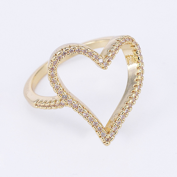 PandaHall Brass Micro Pave Cubic Zirconia Finger Rings, Heart, Size 8, Golden, 18mm Brass+Cubic Zirconia
PandaHall Brass Micro Pave Cubic Zirconia Finger Rings, Heart, Size 8, Golden, 18mm Brass+Cubic Zirconia