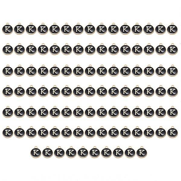 PandaHall Golden Plated Enamel Alloy Charms, Enamelled Sequins, Flat Round, Black, Letter.K, 14x12x2mm, Hole: 1.5mm, 100pcs/Box Alloy+Enamel...
PandaHall Golden Plated Enamel Alloy Charms, Enamelled Sequins, Flat Round, Black, Letter.K, 14x12x2mm, Hole: 1.5mm, 100pcs/Box Alloy+Enamel...
