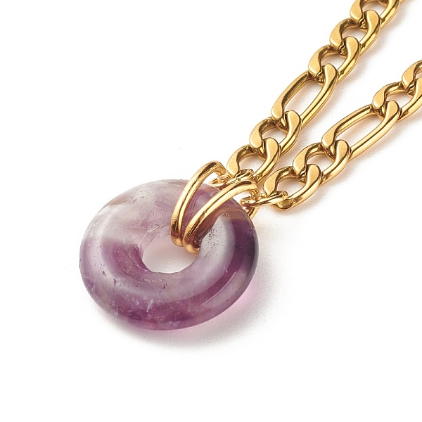 PandaHall Natural Amethyst Donut Pendant Necklace, Gemstone Necklace with 304 Stainless Steel Figaro Chain for Women, Golden, 15.87 inch...
PandaHall Natural Amethyst Donut Pendant Necklace, Gemstone Necklace with 304 Stainless Steel Figaro Chain for Women, Golden, 15.87 inch...