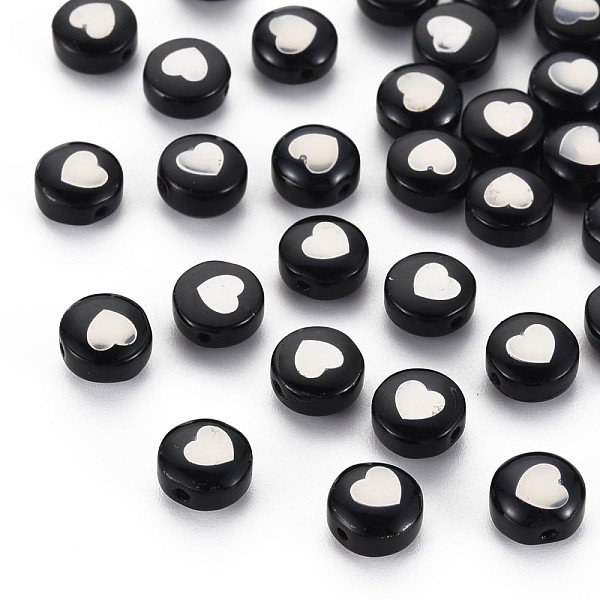 PandaHall Handmade Lampwork Beads, with Platinum Plated Brass Embellishments, Flat Round with Heart, Black, 8x5mm, Hole: 0.8mm Lampwork Flat...
PandaHall Handmade Lampwork Beads, with Platinum Plated Brass Embellishments, Flat Round with Heart, Black, 8x5mm, Hole: 0.8mm Lampwork Flat...