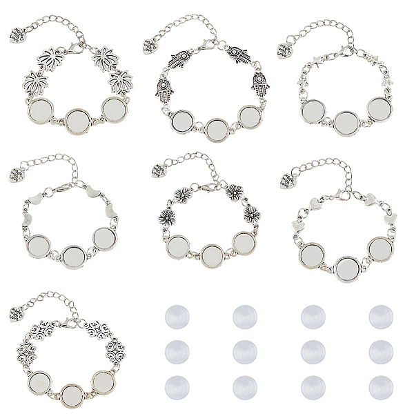PandaHall SUPERFINDINGS 7 Styles Bracelet Blank Bezel Settings with Glass Cabochons Alloy Vintage Retro Bracelets Antique Silver Round DIY...
PandaHall SUPERFINDINGS 7 Styles Bracelet Blank Bezel Settings with Glass Cabochons Alloy Vintage Retro Bracelets Antique Silver Round DIY...