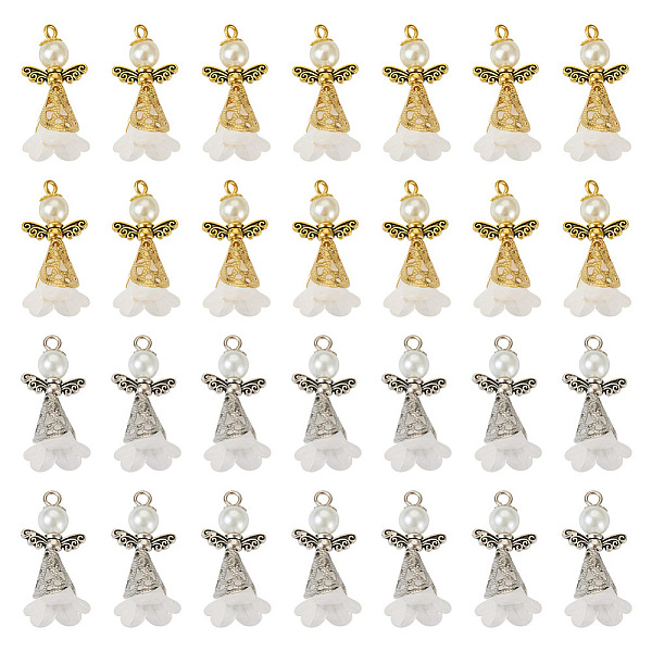 PandaHall 60Pcs 2 Colors Angel Frosted Acrylic Pendants, with Glass Pearl Beads and Tibetan Style Alloy Wing Beads, Mixed Color...
PandaHall 60Pcs 2 Colors Angel Frosted Acrylic Pendants, with Glass Pearl Beads and Tibetan Style Alloy Wing Beads, Mixed Color...