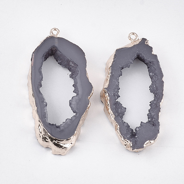 PandaHall Druzy Geode Resin Big Pendants, Edge Light Gold Plated, with Iron Loops, Gray, 51.5x23.5x6~7mm, Hole: 1.8mm Iron+Resin Nuggets...
PandaHall Druzy Geode Resin Big Pendants, Edge Light Gold Plated, with Iron Loops, Gray, 51.5x23.5x6~7mm, Hole: 1.8mm Iron+Resin Nuggets...