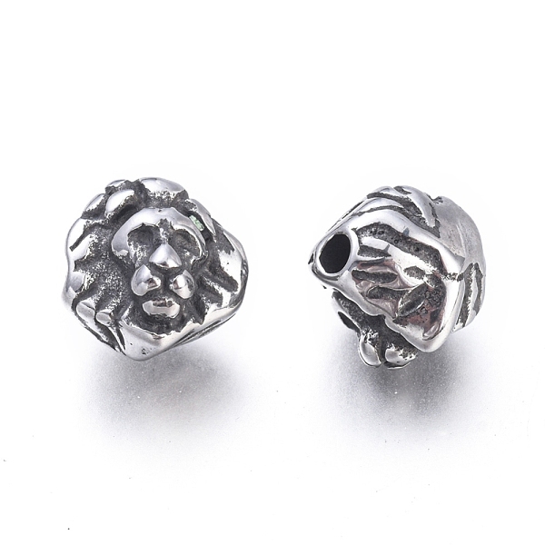 PandaHall 304 Stainless Steel Beads, Lion Head, Antique Silver, 10x10.2x10mm, Hole: 2mm 304 Stainless Steel Lion
PandaHall 304 Stainless Steel Beads, Lion Head, Antique Silver, 10x10.2x10mm, Hole: 2mm 304 Stainless Steel Lion